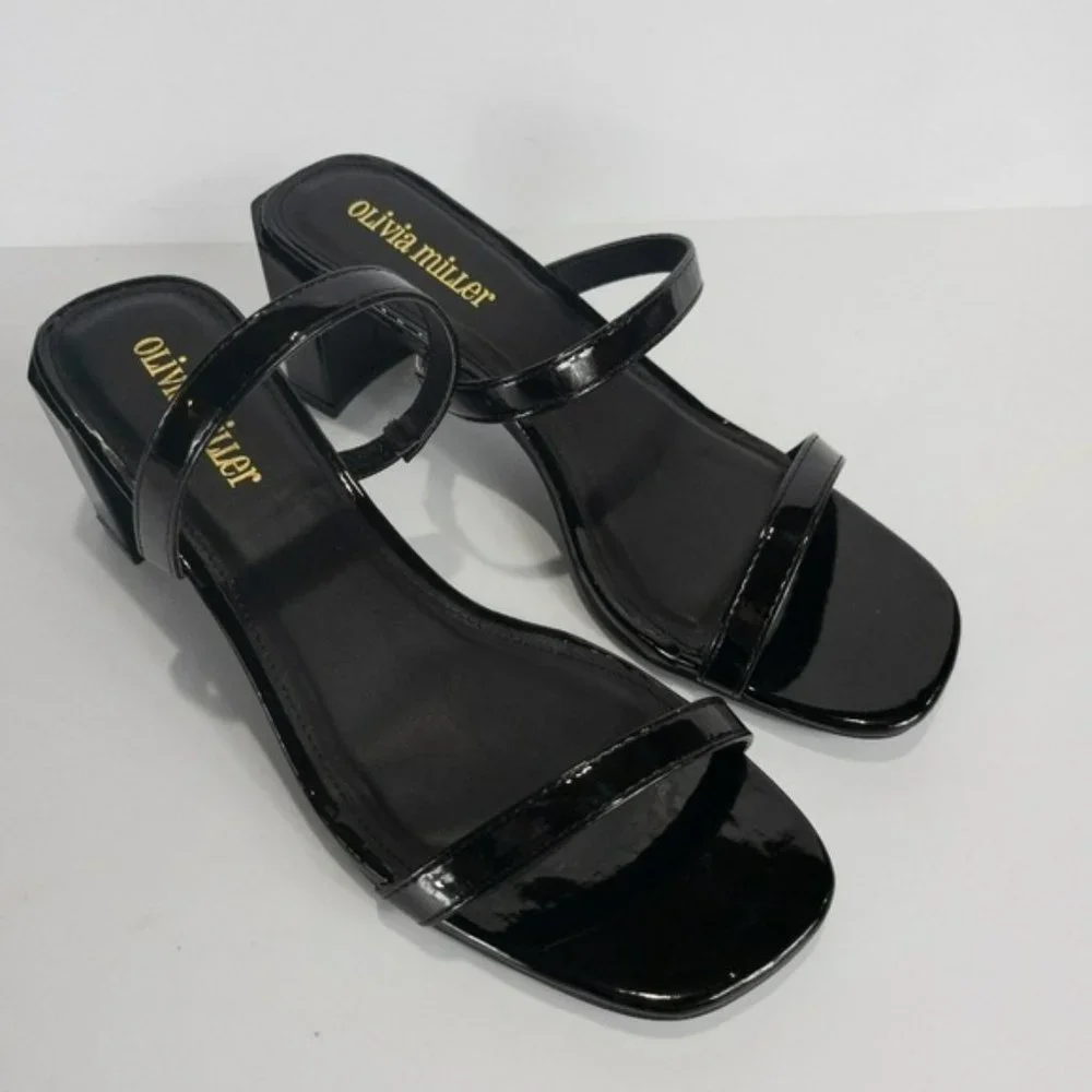 Olivia Miller Out on the Town Block Sandals -8 - Picture 2 of 5